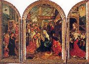 Oostsanen, Jacob Cornelisz van Tryptych with the Adoration of the Magi, Donors, and Saints painting